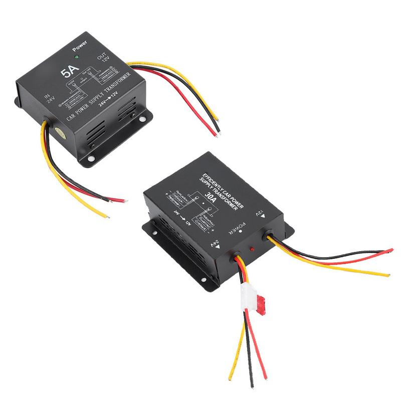 DC 24V To 12V Power Converter Auto Voltage Reducer 5A/30A Step-Down Transformer for Truck Bus Car Fridge Protection Circuit