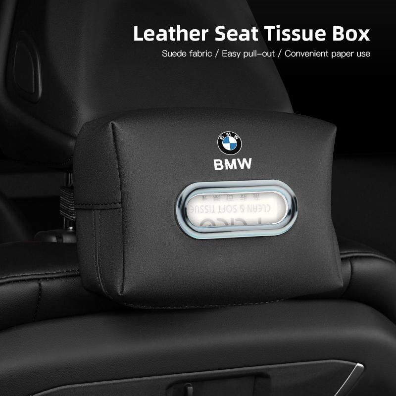 MXUI1 BMW Car Seatback Tissue Box Armrest Paper Napkin Storage Bag Accessories For Performance G30 G11 X3 X2 G20 G05 X4 X5 F30 X6 E48