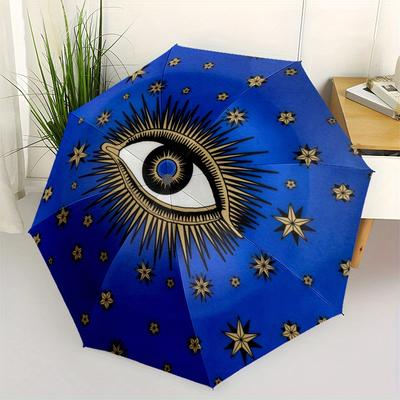 EYE OF THE STARS COASTER Umbrella, Portable 3 Fold Compact Umbrella for Men & Women,S88