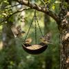 Yousheng Outdoor Bird Feeder, Garden Hanging Bird Feeder, 1 or 2 Bowls Backyard Bird Feeder for Wild Birds Patio Porch