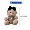 Soft Plush Bear Hanging Ornament Fashionable Soft Bear Keychain with Bowknot Plush Key Accessory for Stylish Bags