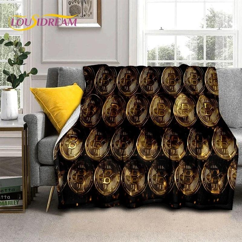Bitcoin Virtual Currency NFT Soft Flannel Blanket for Beds Bedroom Sofa Picnic,Throw Blanket for Cover Outdoor Leisure Nap Gift