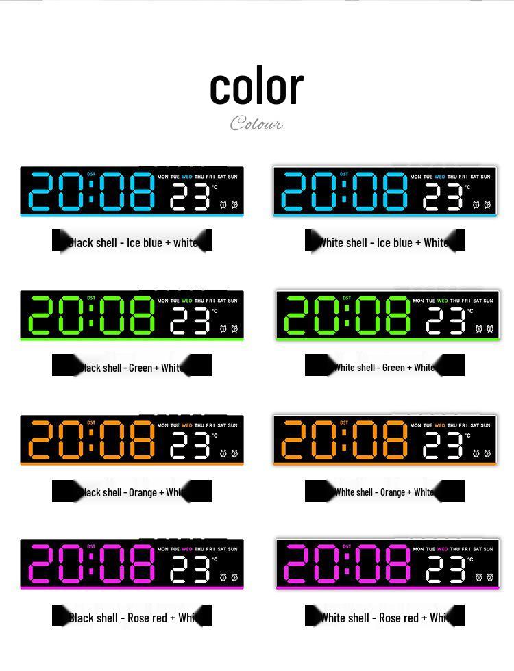 LED Multi-Functional Alarm Clock with Ambient Light and Simple Design, Model 5523