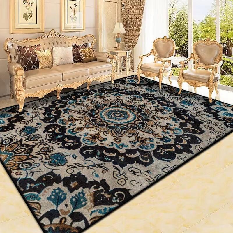 Perský koberec do obývacího pokoje Retro dekorace Velkoplošné protiskluzové koberce Luxusní pohovka Domov Snadno čistitelný Ložnice Společenská místnost Podlahová rohož Boho