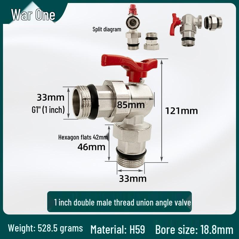 Full Copper Quick Connect Angle Valve for Water Heater and Toilet Inlet