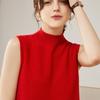 Le Kasha Women's 100% Cashmere Sleeveless Vest - Solid Color, Half-High Neck Base Layer (2026 New Style)