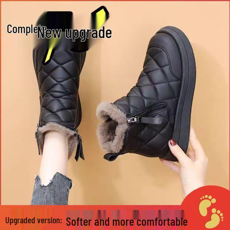 Cizme de zăpadă impermeabile pentru femei 2025, cu căptușeală din lână - Grosuțe, călduroase, rezistente la frig, înalte pentru iarnă