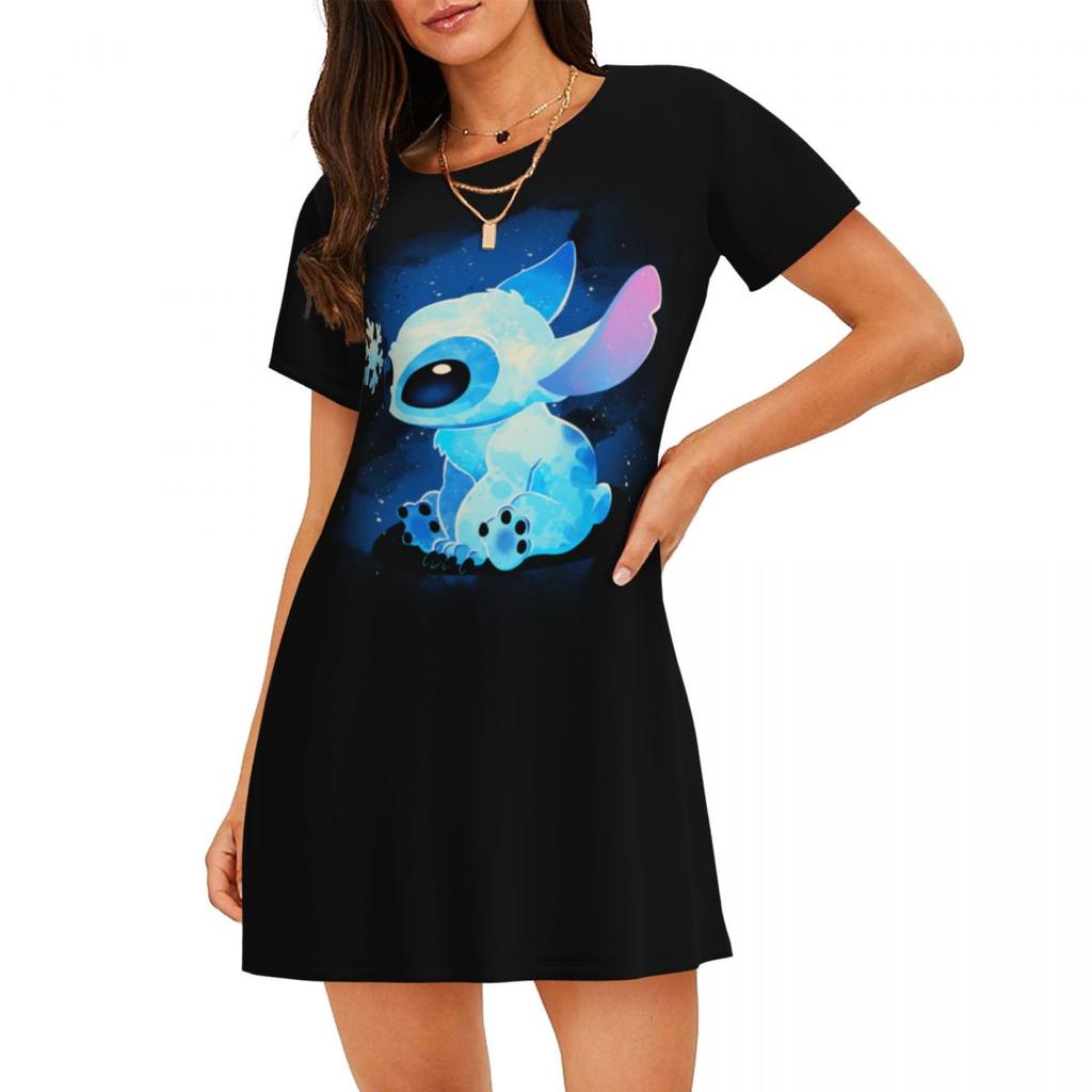 Casual Loose Crew Neck Women's Fashion Print Casual Dresses