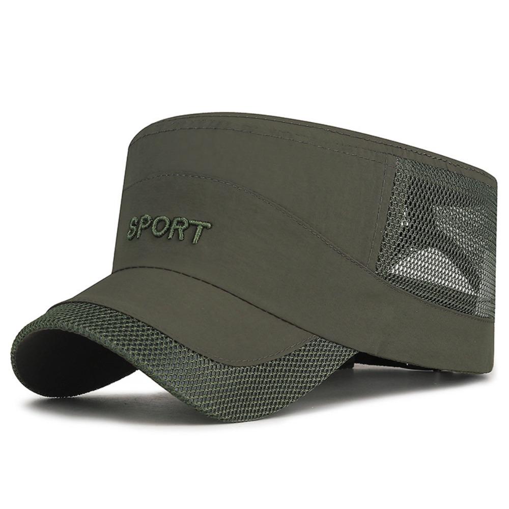 

Breathable Mesh Sun Hat Sun Protection Quick Drying Cap New Flat Top Cap Fishing зелёный