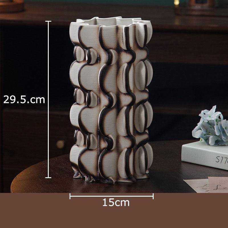 Wave Striped Ceramic Vase Creative Plant Pot Table Decoration Ornaments Flower Arrangement Floral Vases Room Aesthetic Decor