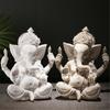 Handmade Sandstone Ganeshas Buddhas Elephant Statue Figurine for Home and Office Decoration