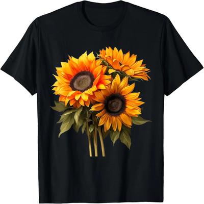 Yellow Sunflower Cute Summer Sun Flowers Floral Positivity T-Shirt
