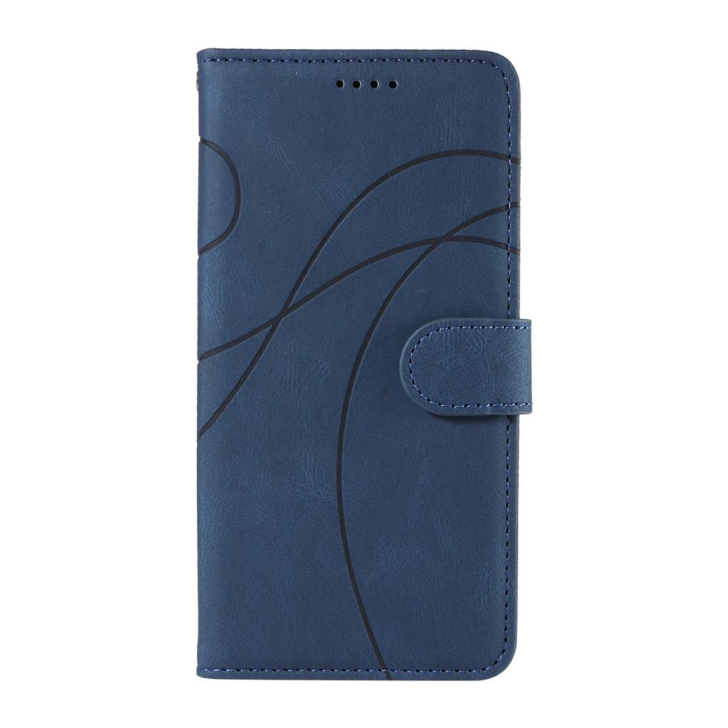 For OnePlus Nord CE4 Lite 5G/Oppo K12x 5G (China) Case Shockproof Wallet Card Holder Leather Phone Cover Curved Line