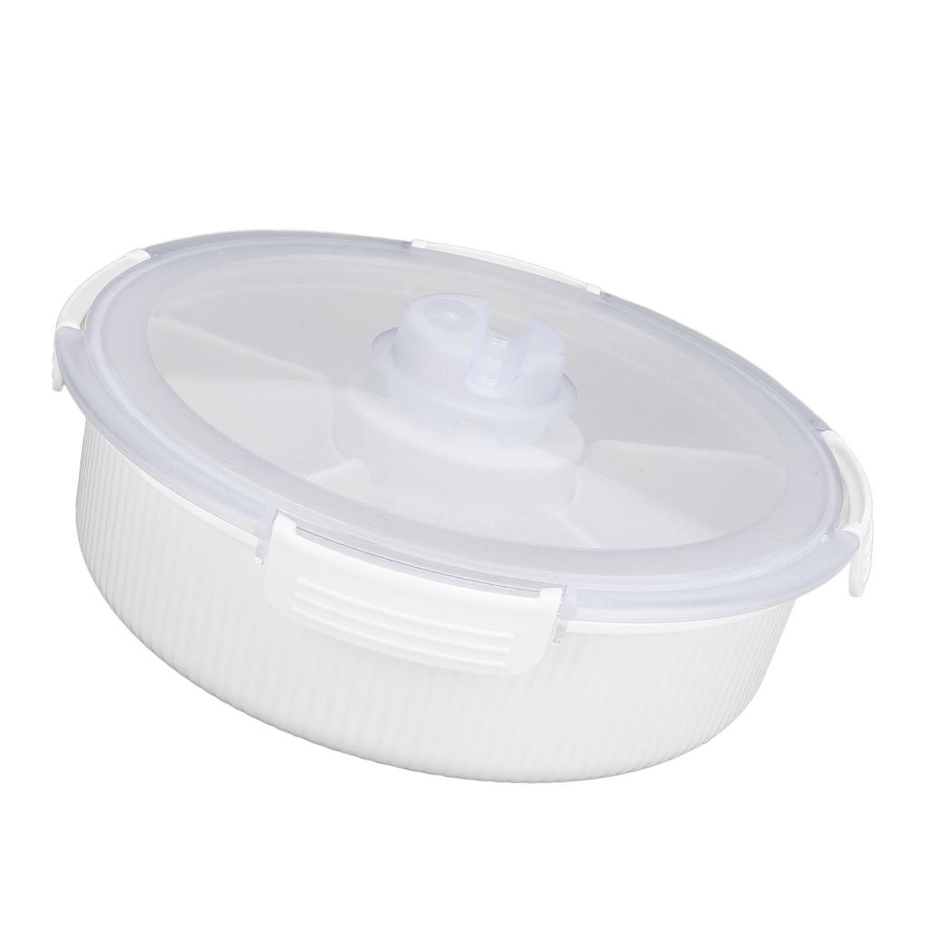 Divided Serving Tray Electric Vacuum Sealed Clear Snack Plate Snackle Box Container with Lid Pump for Candy Fruits Nuts