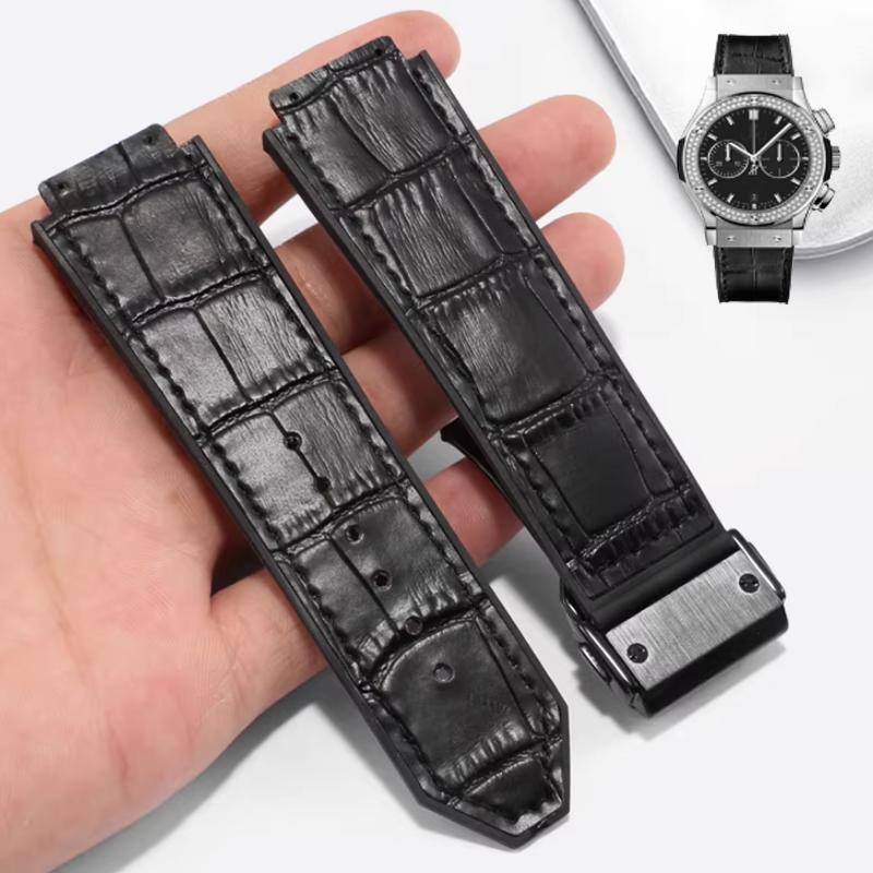 Orologio in Pelle di Mucca per HUBLOT Hengbao Yubo Classic Fusion Big Bang Cinturino in Silicone Pelle Vera Uomo 26-19mm