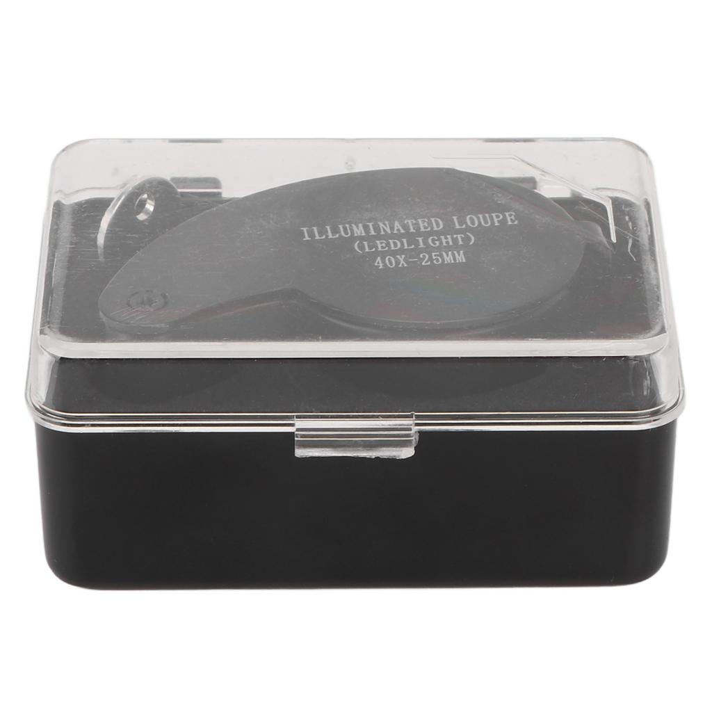 40X Magnifier Loupe LED Lights High Transmittance Portable Jewelers Loupe with Aluminium Alloy for Elderly