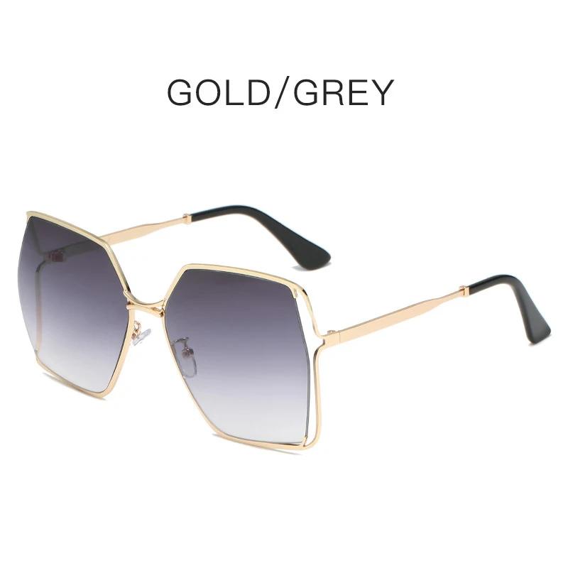 

Gradient Oversized Square Sunglasses Women New Luxury Hollow Lens Vintage Alloy Sun Glasses Female Green Shades UV400
