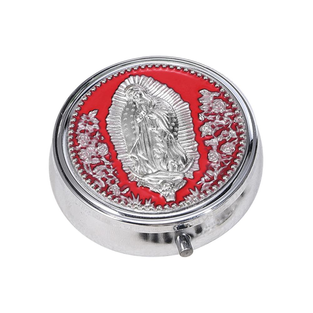 

Premium Wowser Our Lady Prayer Rosary Storage Box Metallic Versatile Metal Gift Box Elegant Religious Jewelry Case Church Events червоний