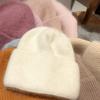 A Large Number Of Exports To Russia Thickened Gram Weight Rabbit Fur Knitted Hat Simple Solid Color Soft Waxy Warm Wool Hat Women