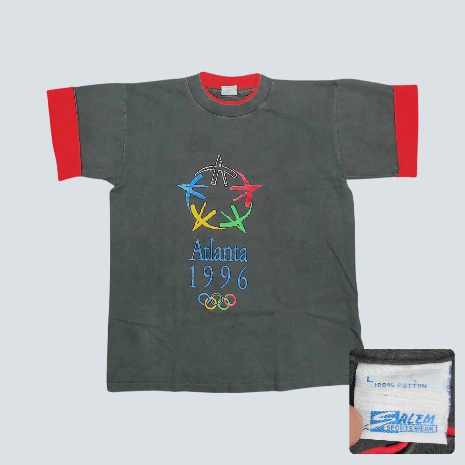

Salem Sportswear 1996 Atlanta Olympics Star Shirt Faded Black Red Mens M S