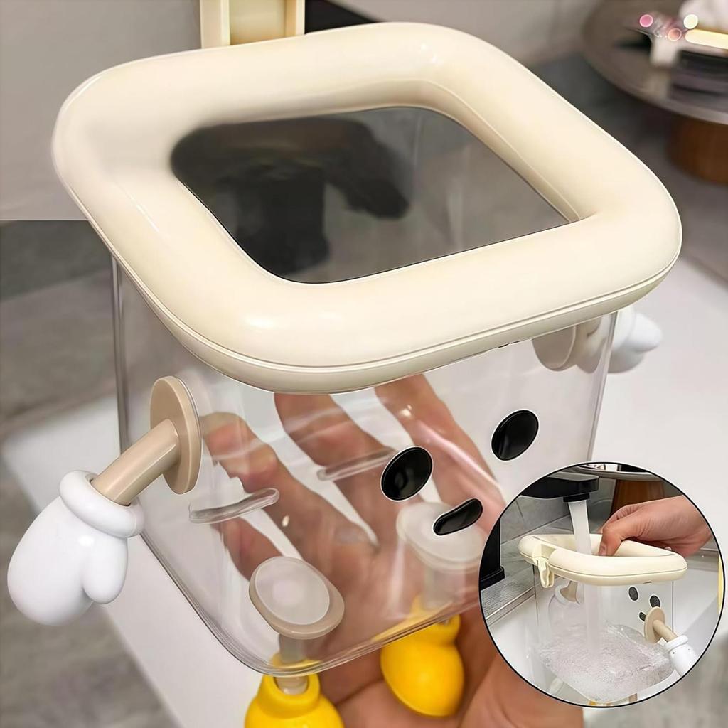 Suction Cup Storage Holder Robot Cartoon Bathroom Organizer Wall Mounted Rack With Bottom Water Outlet For Toothbrush Cosmetic