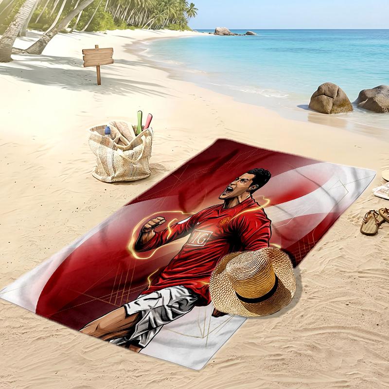 Cristiano Ronaldo Print Beach Towel Quick Dry Super Absorbent Soft Bath Towel for Swimming Beach Travel Fan Souvenir Gift