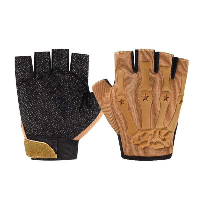 

Tactical Half Finger Gloves Gentle Outside ActiveWear Cycling Training Anti Slip and Wear Resistant Protection Operations Military Fan Seal Special One Size