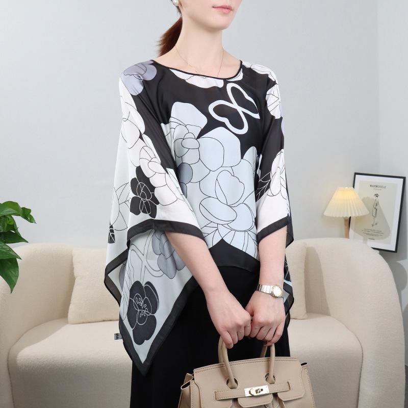 

Имитация шелкового свитера универсальный шарф квадратный шарф шаль солнцезащитная одежда для женщин летом большой размер свободный 110X110cm