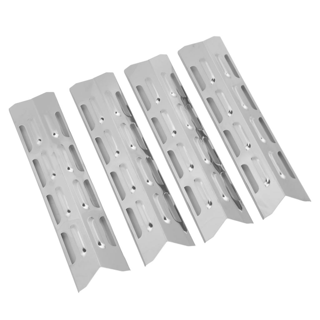 4PCS Grill Burners Cover Heat Plate Shield Tent Stainless Steel Enamel Adjustable Universal Durable Grill Accessory