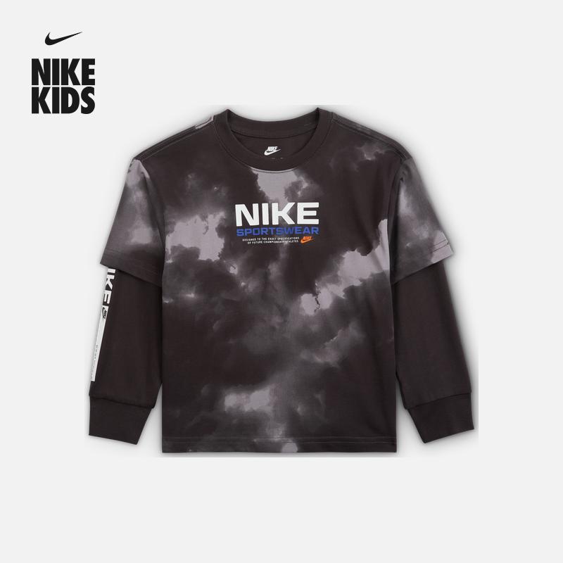 Nike Long Sleeve Round Neck Printed T-Shirt Kids Tops IO2759-070