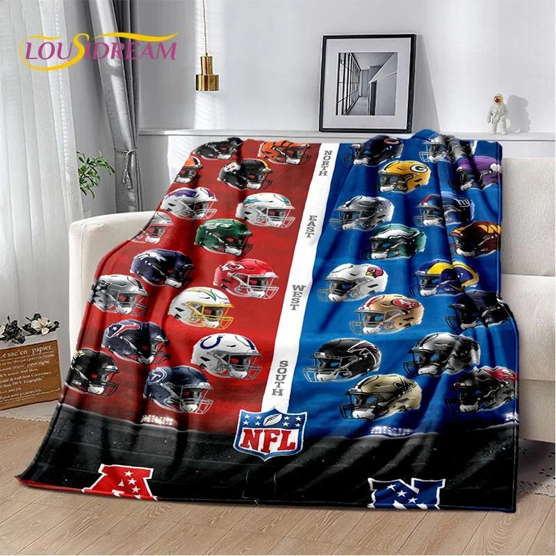 3D American Football Rugby Team Soft Flannel Blanket for Beds Bedroom Sofa Picnic,Throw Blanket for Cover Outdoors Leisure Gift