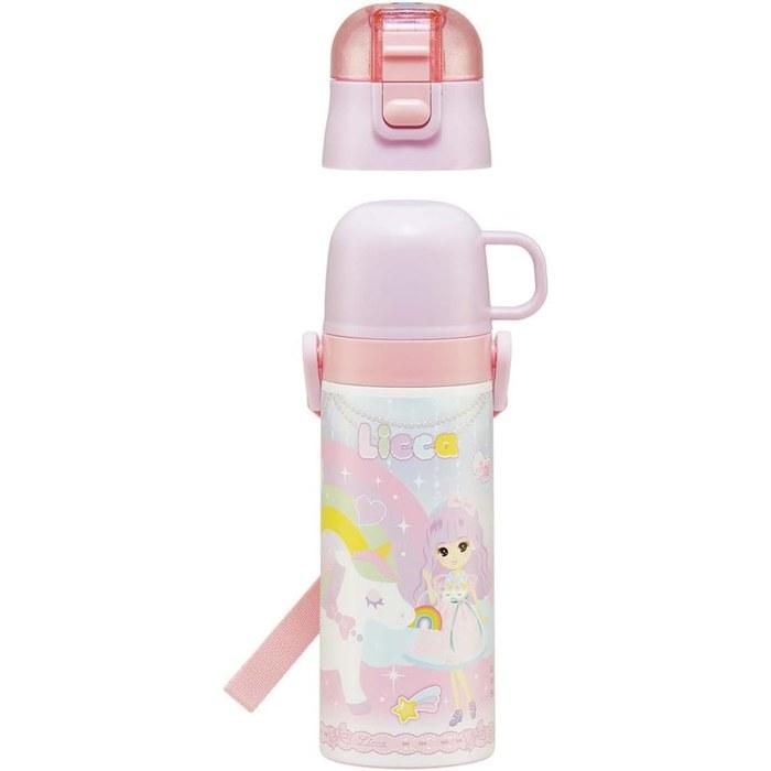 Skater Water Bottle 2-Way 470ml/430ml Rika-chan Stainless Steel Thermos Kids