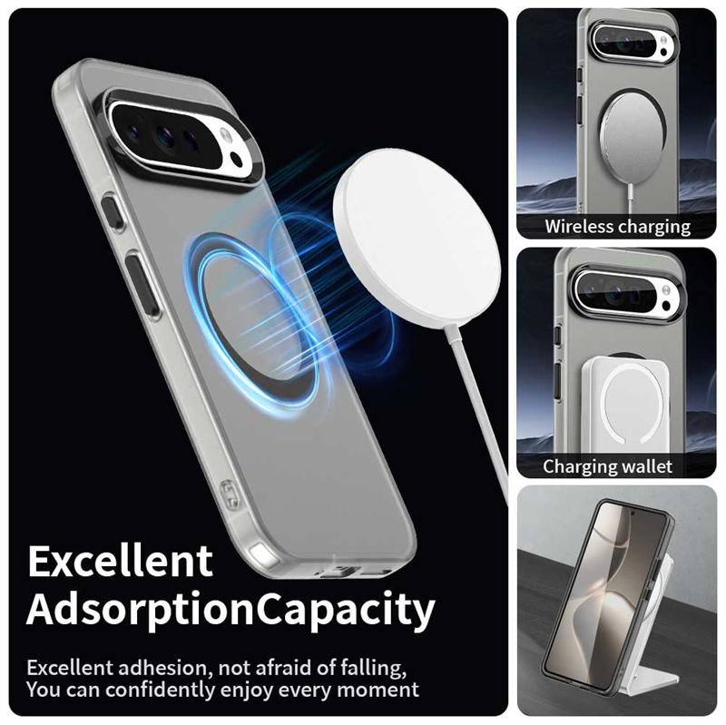 Transparent Case For Google Pixel 9 Pro Case Pixel 8 9 10 Magnetic Adsorption Wireless Charge Cover For Google Pixel 9 Pro Case
