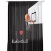 Basketball Sport Schwarz Tüll Vorhänge Für Wohnzimmer Dekoration Moderne Chiffon Sheer Voile Küche Vorhang