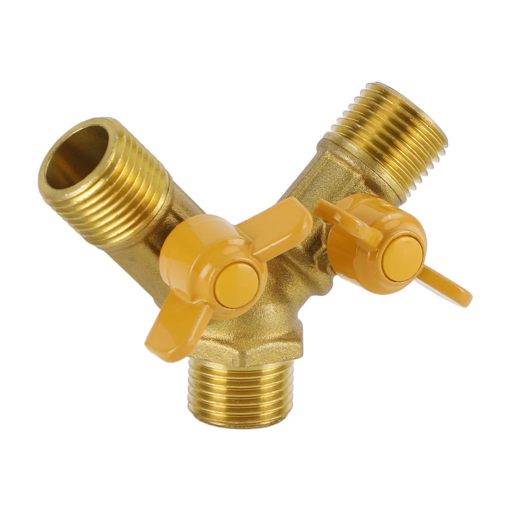 3 Way Shut Off Ball Valve 1/2" Hose Barb 2 Switch Brass Y Shaped Valve