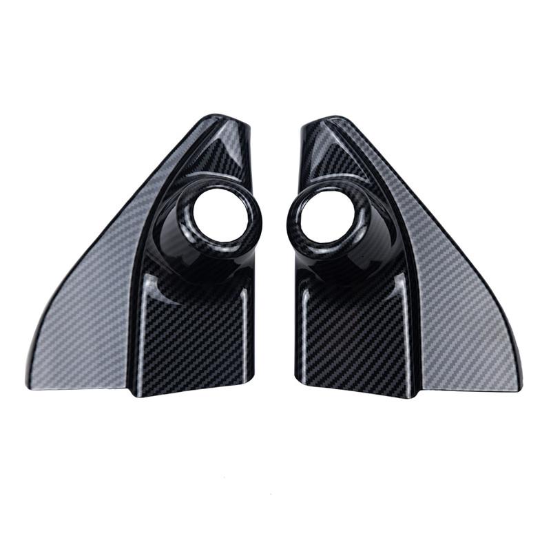 2 pièces Garniture de Cadre de Haut-parleur de Pilier de Voiture Couleur Fibre de Carbone Motif Bambou pour Toyota Hilux Revo Conquest 2015-2021 Toyota Fortuner