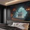 Mysterious Pirate Cave Tapestry, Background Wall Hanging For Living Room Bedroom Office Party Decor