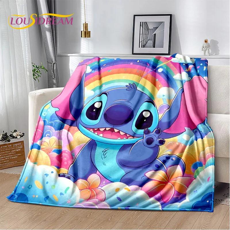 Coperta morbida in flanella con Stitch mostro cartone animato, Coperta da lancio Coperta comoda per picnic Letti Divano Casa Camera da letto Regalo Bambino