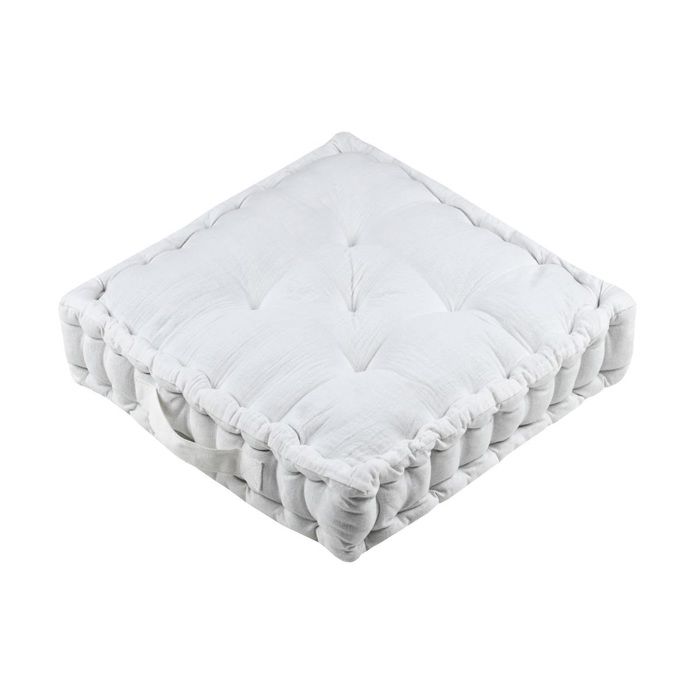 Coussin de sol - Pop color - 45x45cm - Ecru - Double gaze de coton - Intérieur