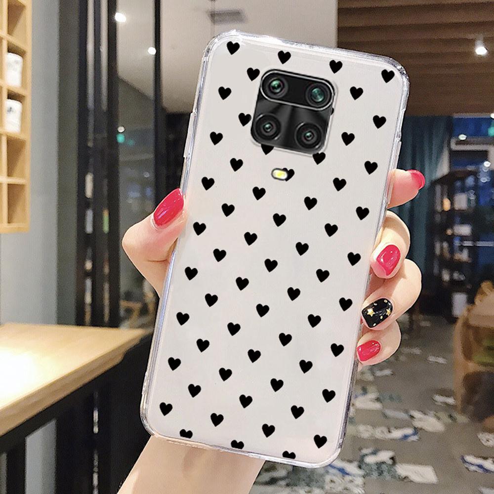 Love Heart Transparent Phone Case For Xiaomi Redmi Note 8 9 9S Pro Max 8T 9A 9C 9T Clear Non-Yellowing Shockproof Women Cover