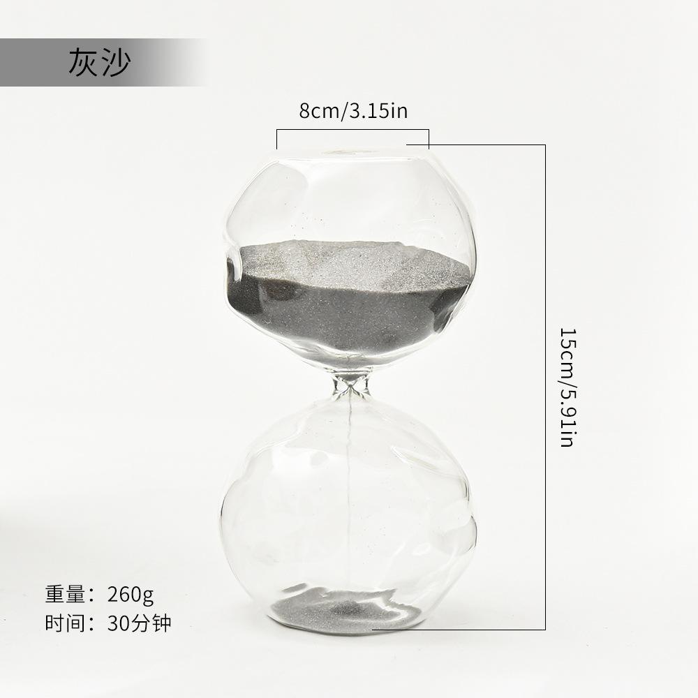 Scandinavian Modern Glass Hourglass 30-Minute Sand Timer Artistic Desk Decor for Office Home Minimalist Gift Idea Sand Clock
