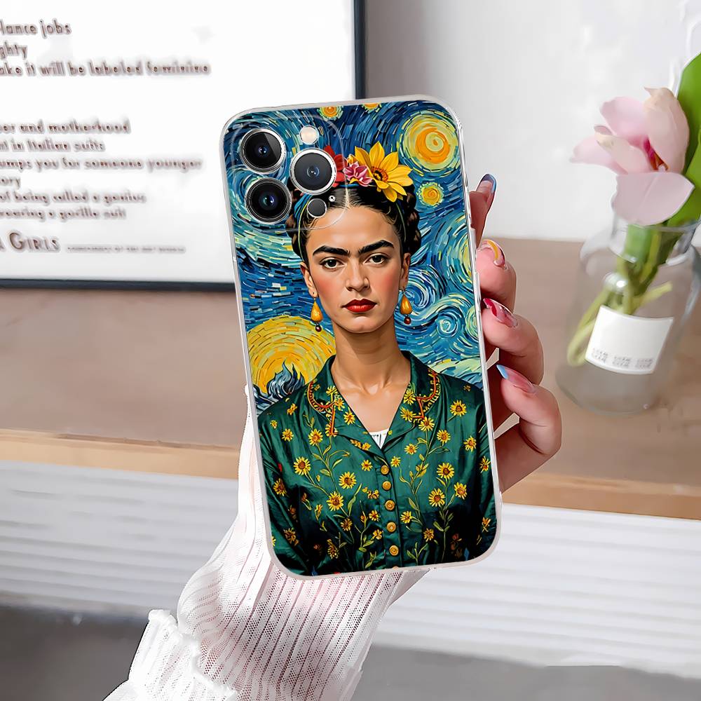 

Fashion F-Frida K-KahlosS Phone Case For IPhone 17 16 15 14 13 12 11 Plus Pro Max Transparent Soft Cover iPhone 16