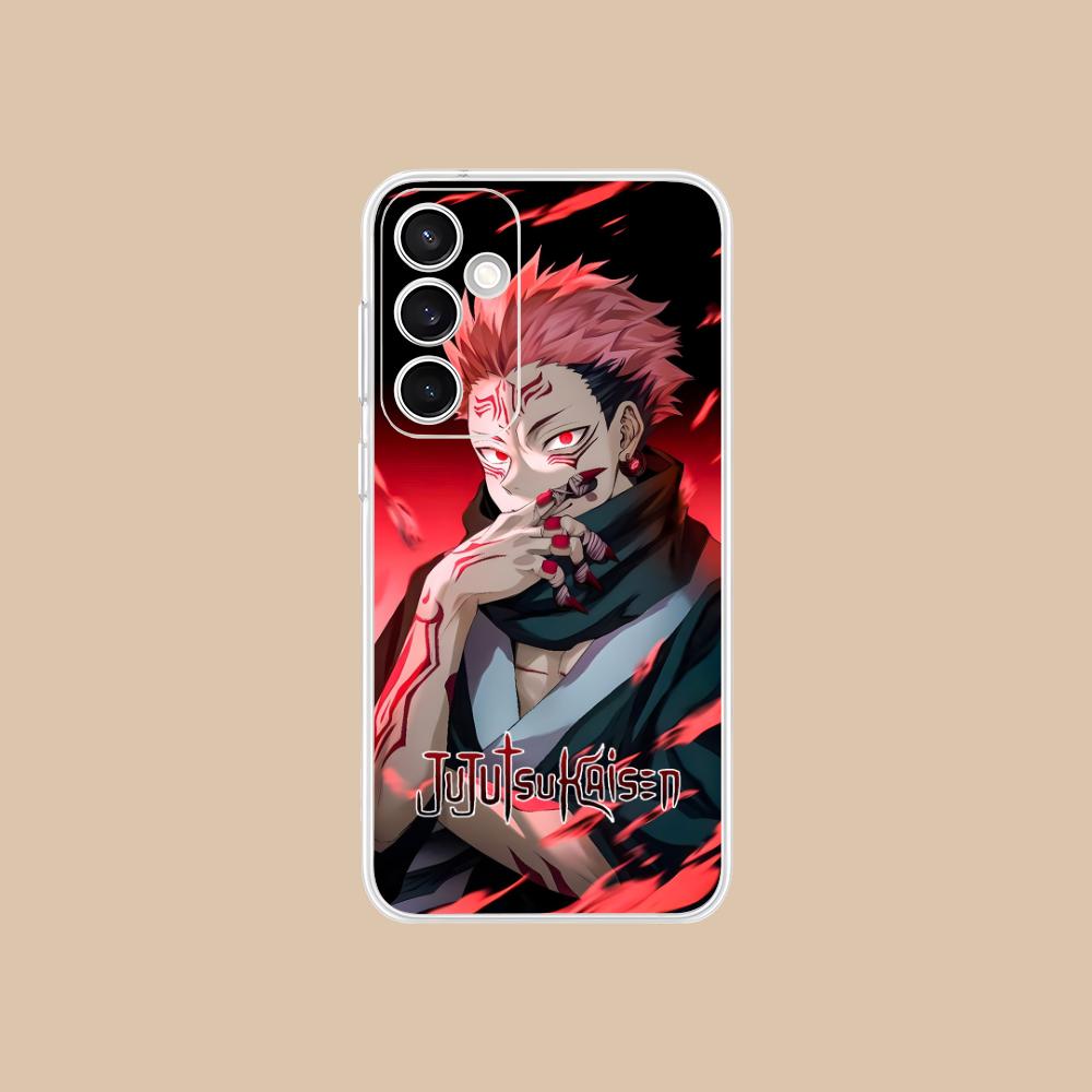 Jujutsu Kaisen Sukuna Mobile Phone Case for Samsung Galaxy S25 S24 S23 S22 S21Plus FE Ultra Clear Colorful Cover Pretty Luxury