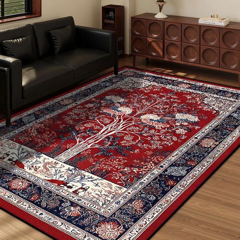 

Persian Style Retro Home Living Room Rug Large Size Non-slip Entrance Door Mats Easy Cleaning Soft Bedroom Carpet Decoration 120x160cm