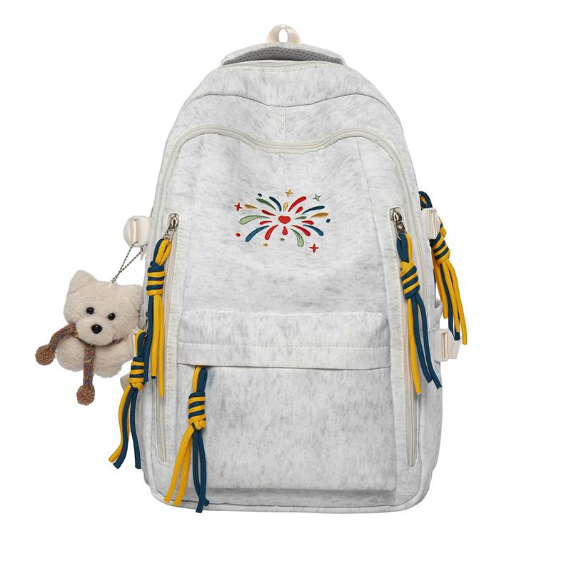 

Printed Backpack Large Capacity Student Schoolbag Women s Travel Backpack білий