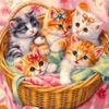 Full Embroidery Eco-cotton Thread 11CT Printed Cat Cross Stitch Kit Art