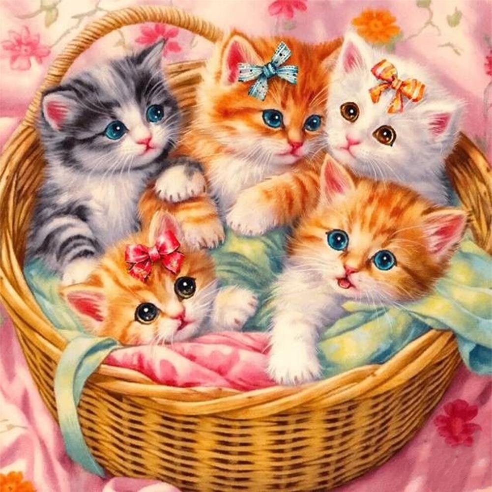 Full Embroidery Eco-cotton Thread 11CT Printed Cat Cross Stitch Kit Art