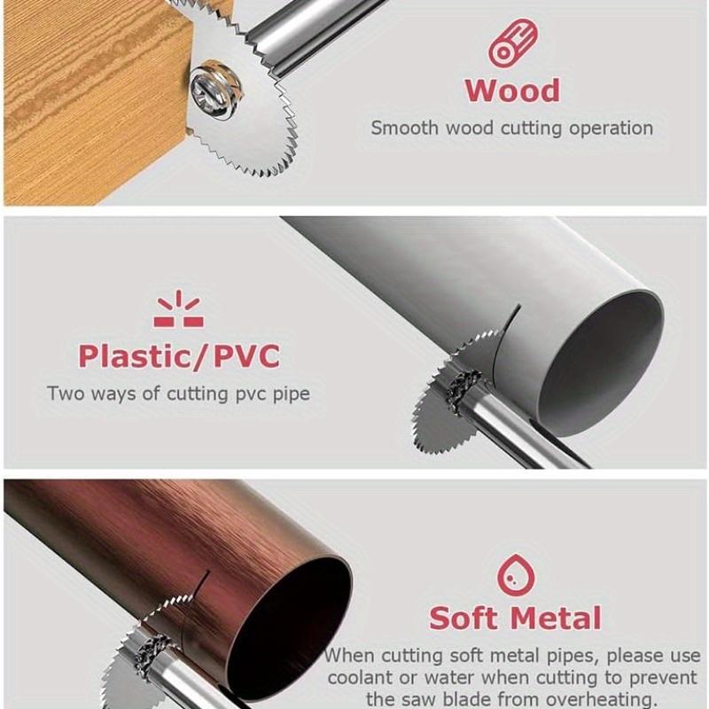 1/4" High Speed Steel Blade + 32mm*3, 44mm*1 Accessories Heavy-Duty Carbon Steel Pipe Cutter Set for Plastic Hex Inner Pipes