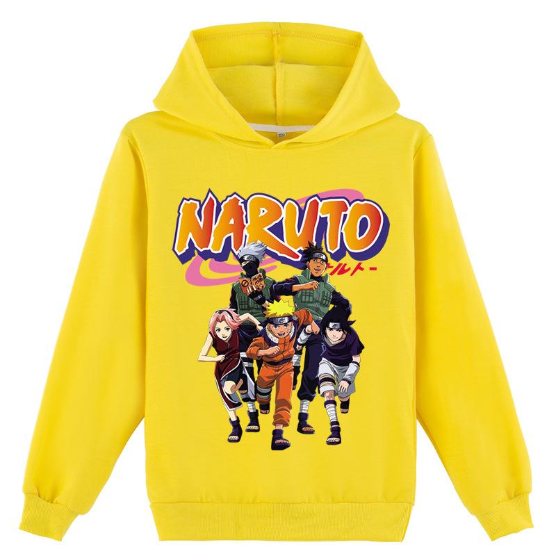 Japanese Anime Naruto Sweatshirt Casual Boys Girls Cotton Hoodies Cool Cartoon Hooded Sweatshirt Tops Kids Pullover Sportswear Tops