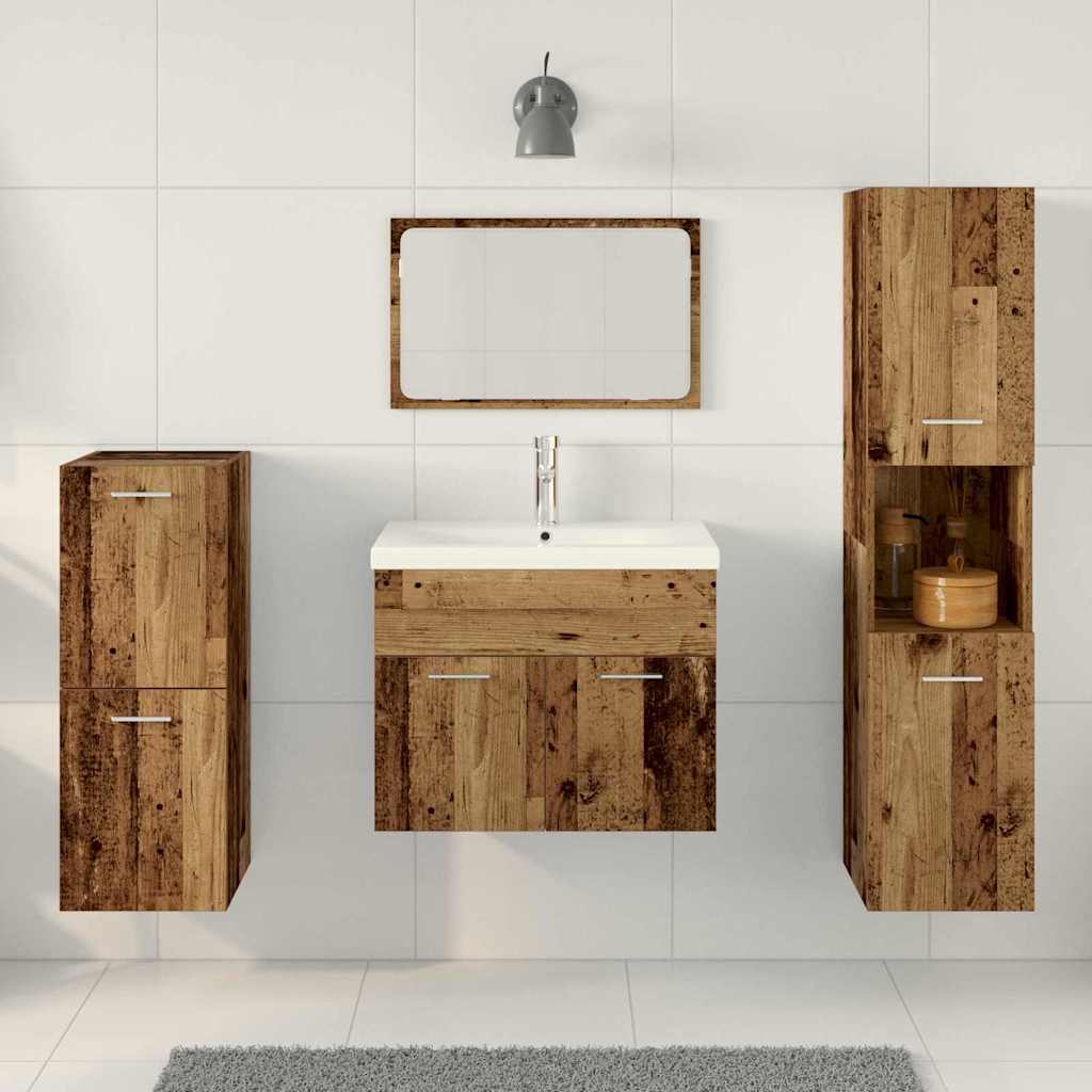 Bathroom Furniture Set 4 Pcs Reclaimed Wood 60 X 38.5 X 46 Cm